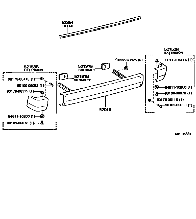 5253 — REAR BUMPER & BUMPER STAY