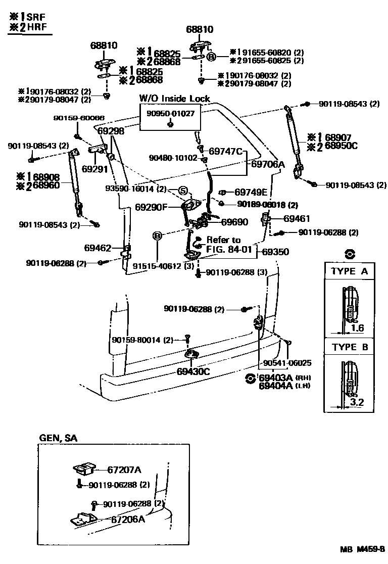 6762 — BACK DOOR LOCK & HINGE