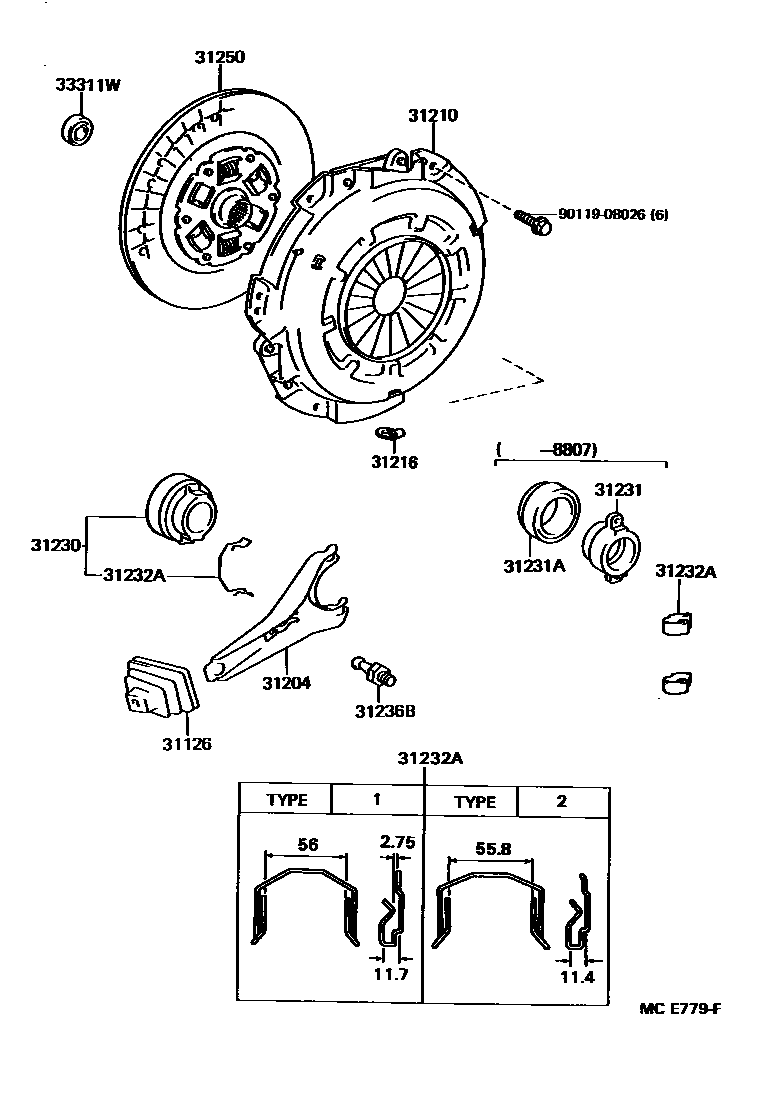 3101 — CLUTCH & RELEASE FORK