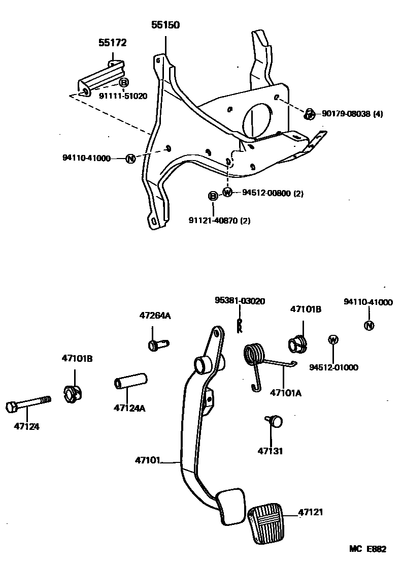4701 — BRAKE PEDAL & BRACKET
