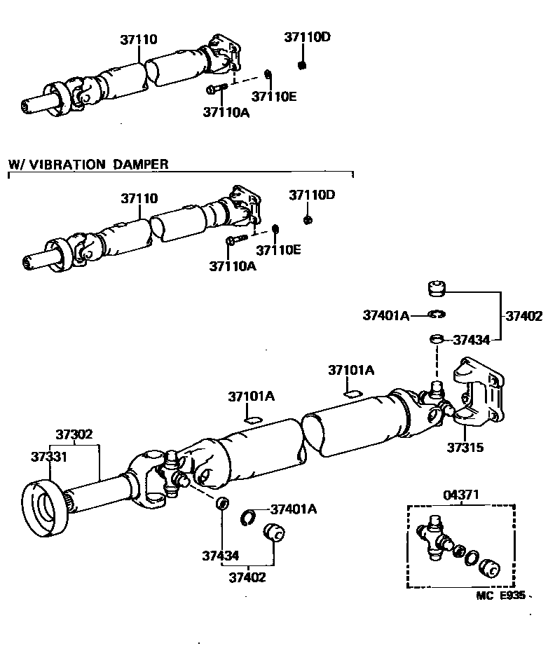 3701 — PROPELLER SHAFT & UNIVERSAL JOINT