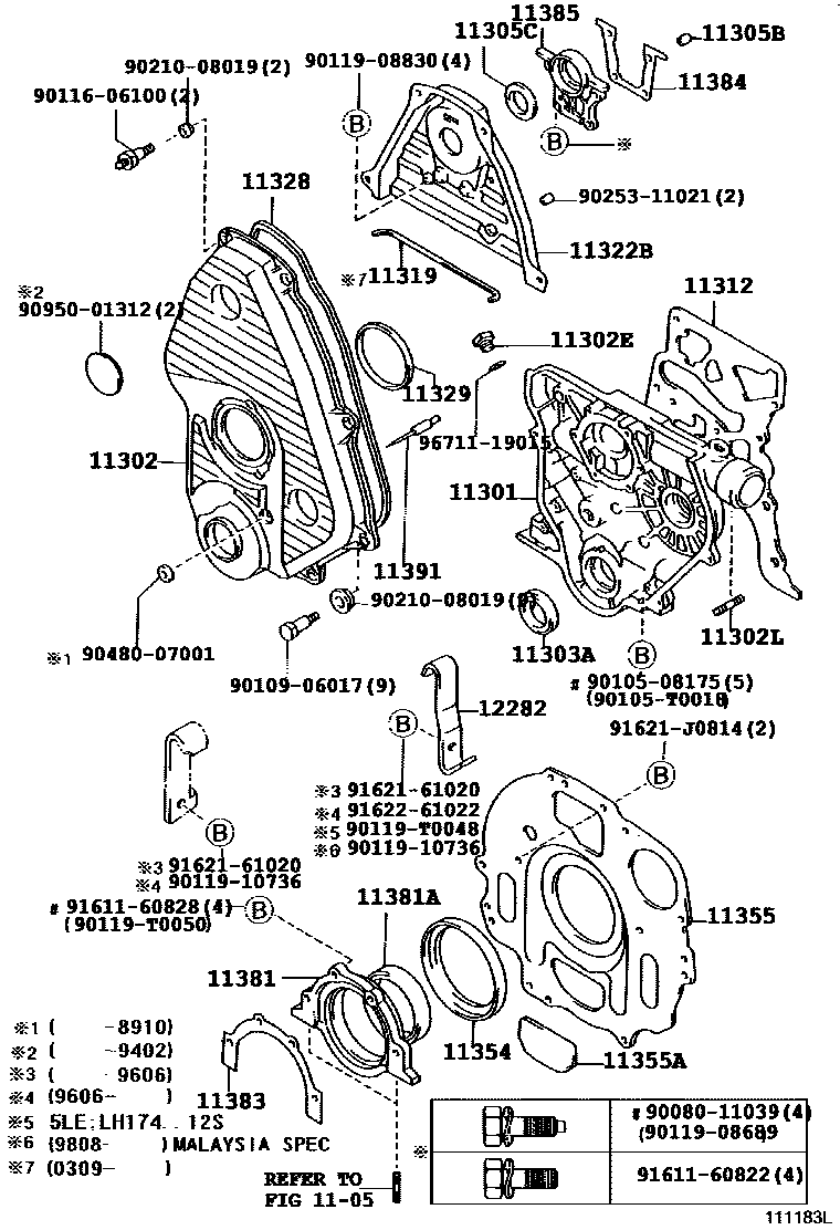 1106 — TIMING GEAR COVER & REAR END PLATE
