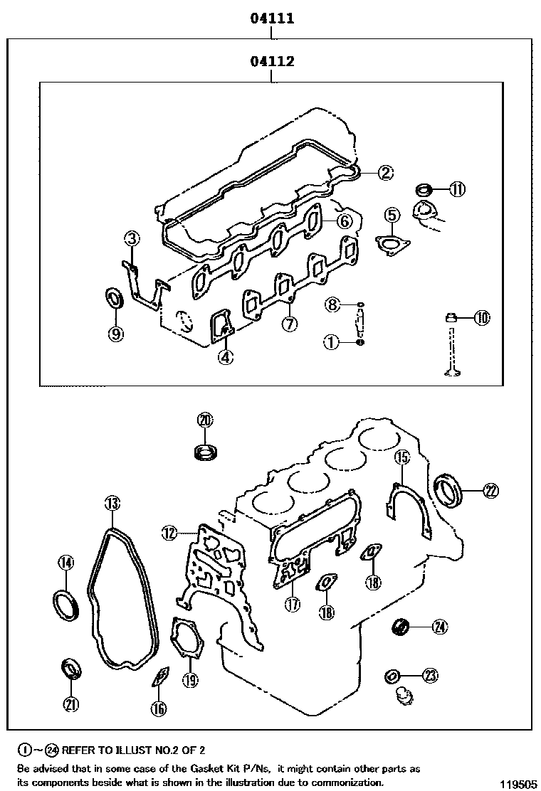 1103 — ENGINE OVERHAUL GASKET KIT