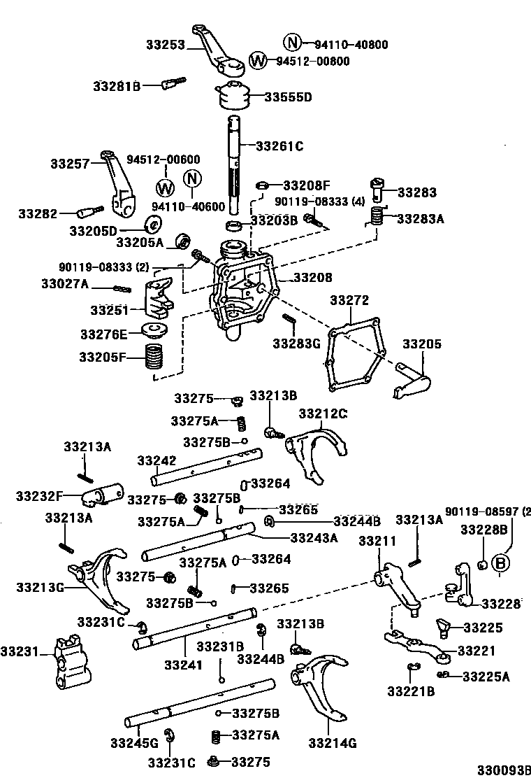 3307 — GEAR SHIFT FORK & LEVER SHAFT (MTM)