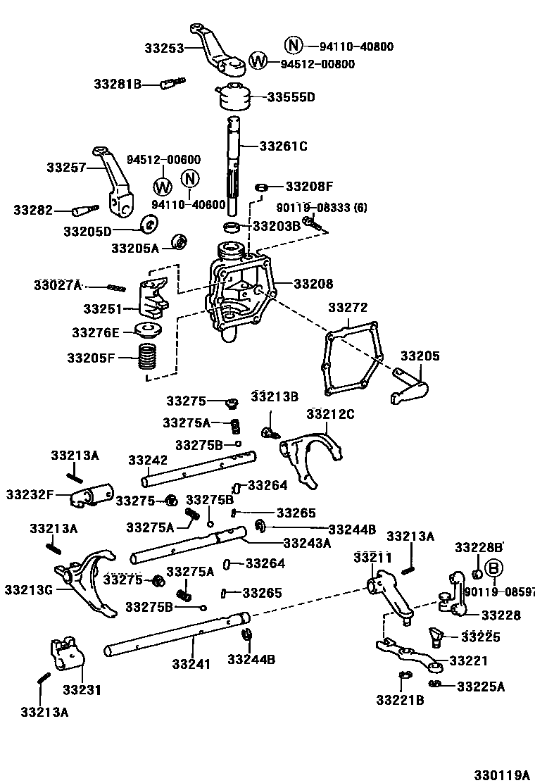 3307 — GEAR SHIFT FORK & LEVER SHAFT (MTM)