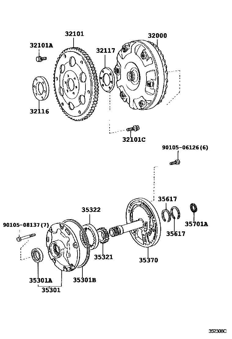 3502 — TORQUE CONVERTER, FRONT OIL PUMP & CHAIN (ATM)