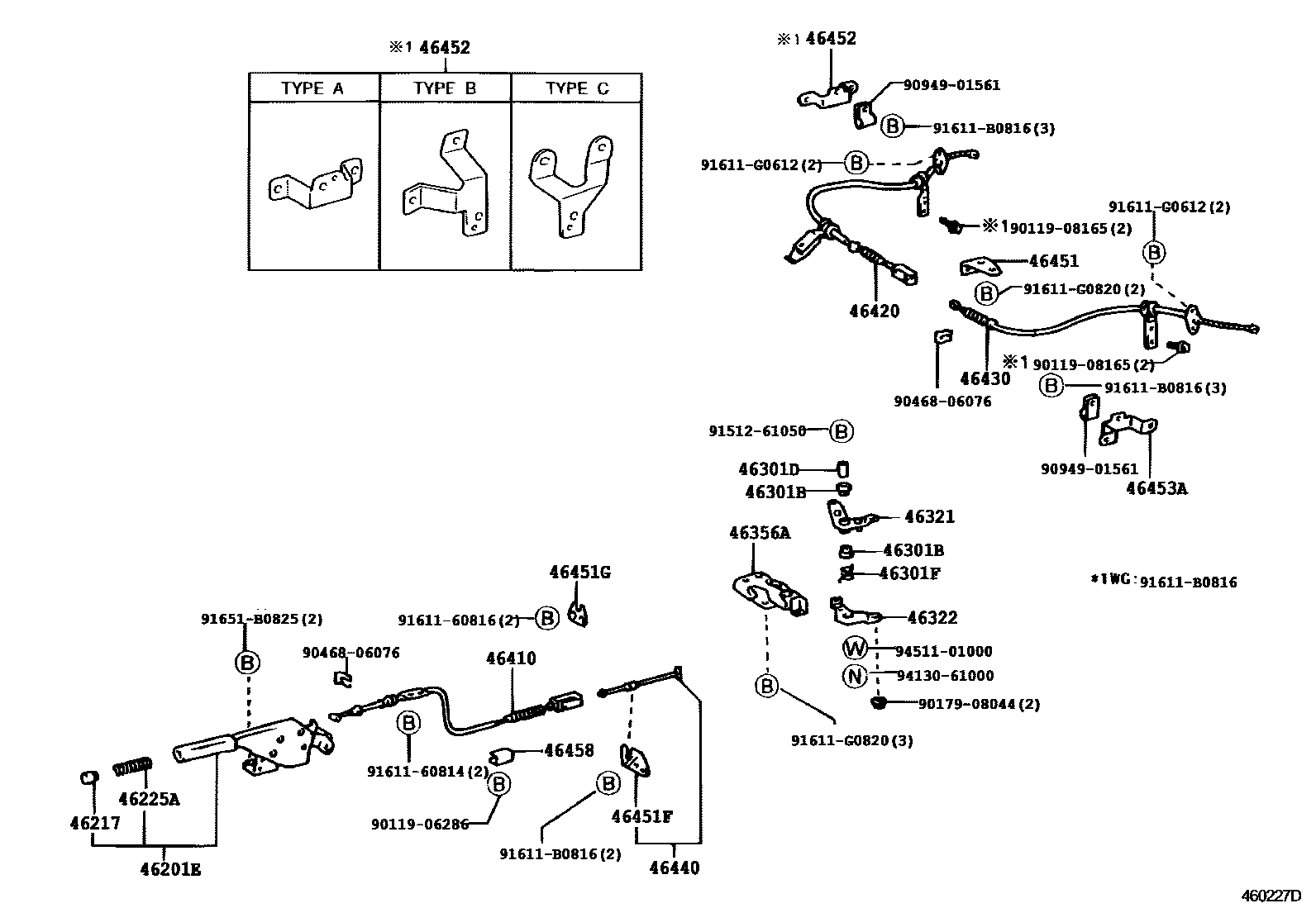 4601 — PARKING BRAKE & CABLE