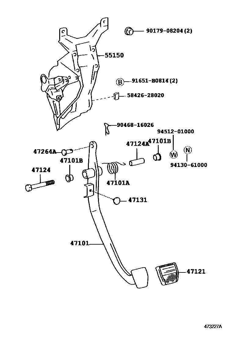 4701 — BRAKE PEDAL & BRACKET