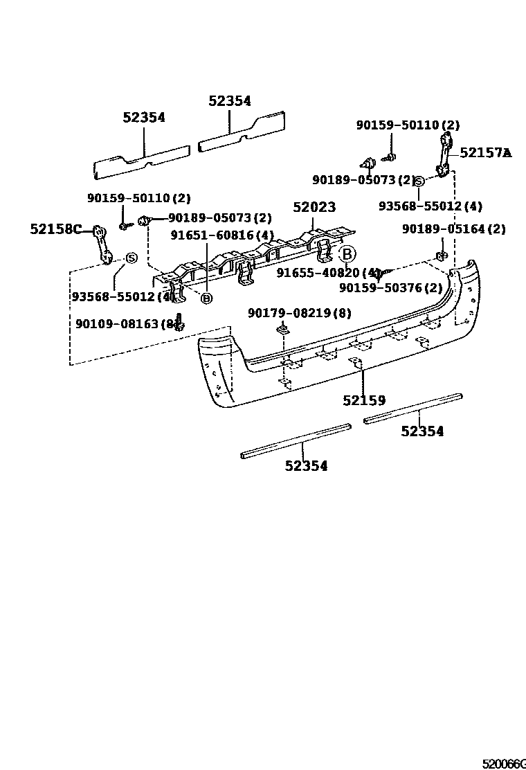 5253 — REAR BUMPER & BUMPER STAY