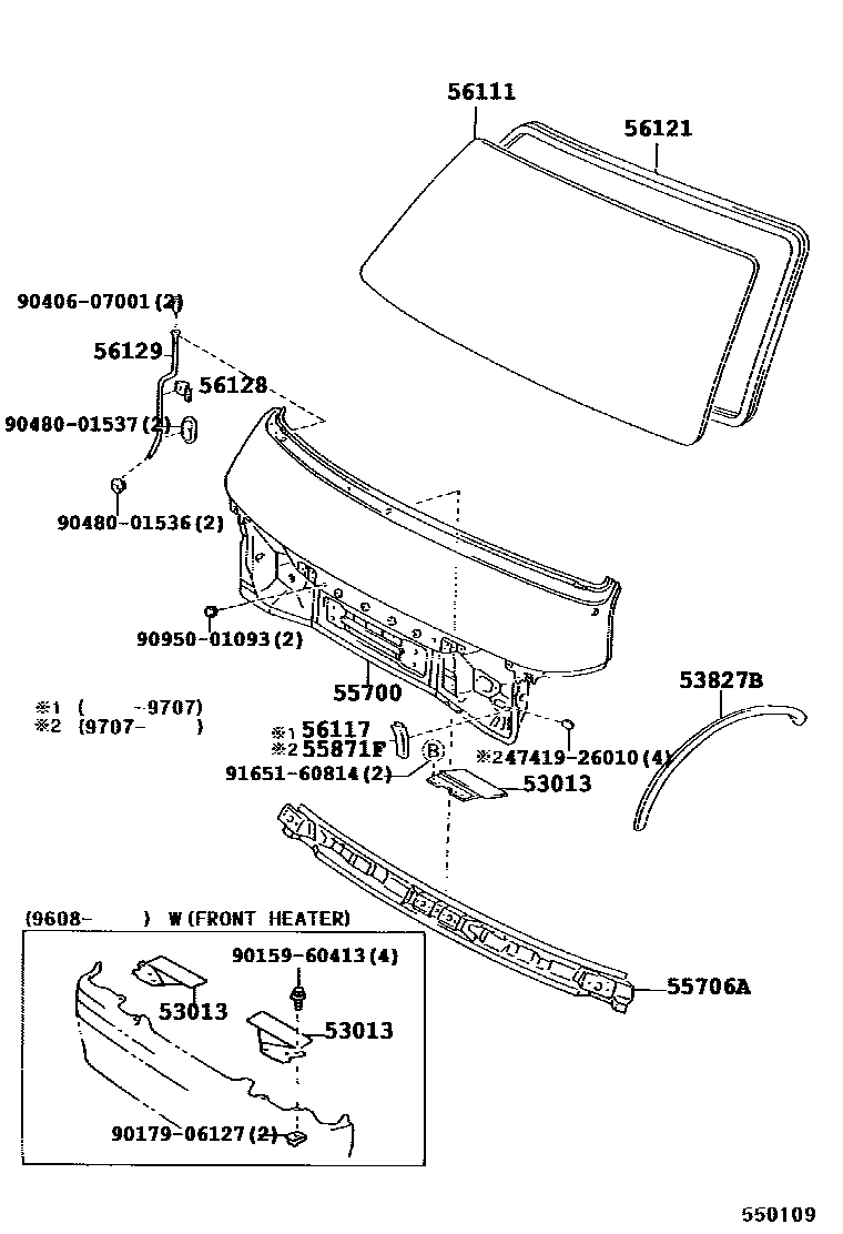 5554 — FRONT PANEL & WINDSHIELD GLASS