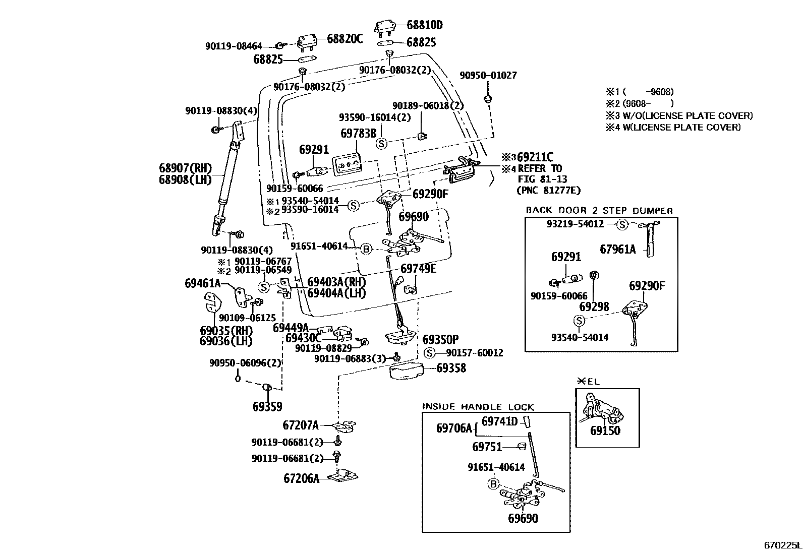 6762 — BACK DOOR LOCK & HINGE