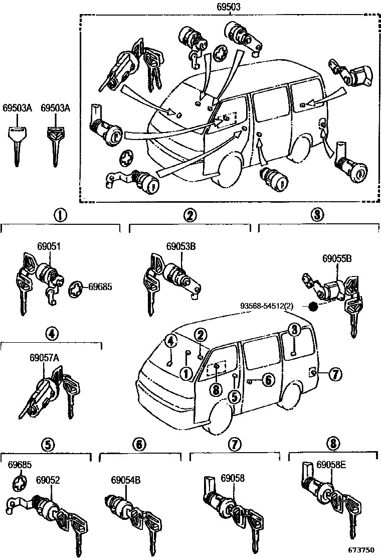 6765 — LOCK CYLINDER SET