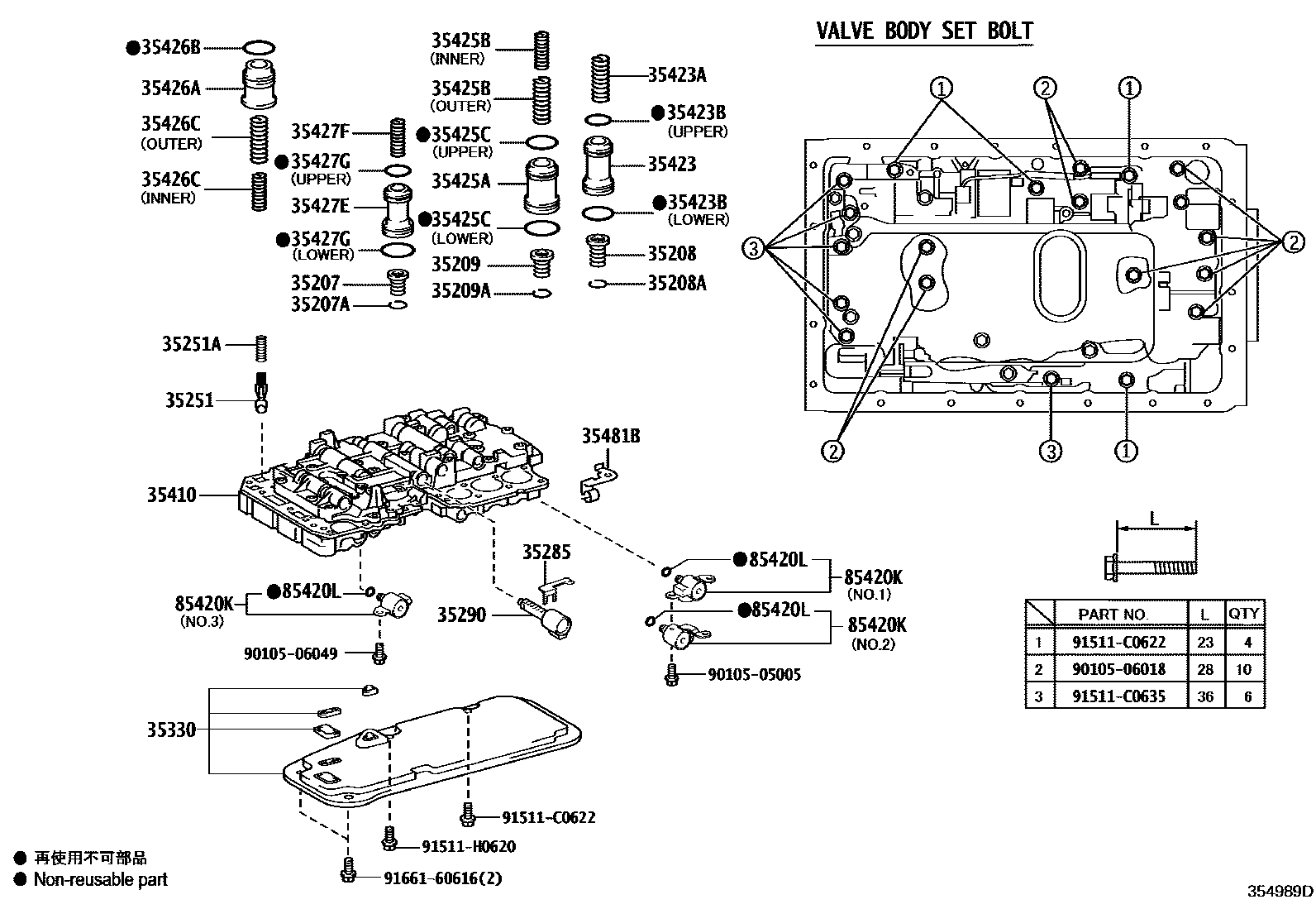 3512 — VALVE BODY & OIL STRAINER (ATM)