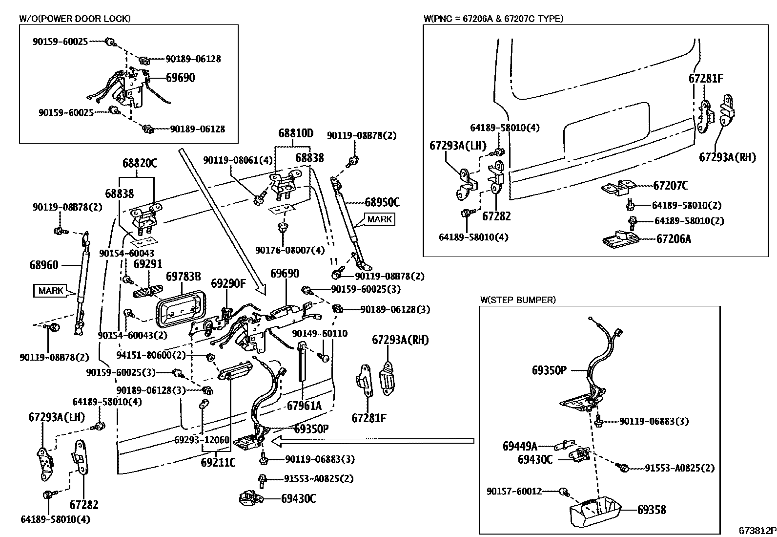 6762 — BACK DOOR LOCK & HINGE