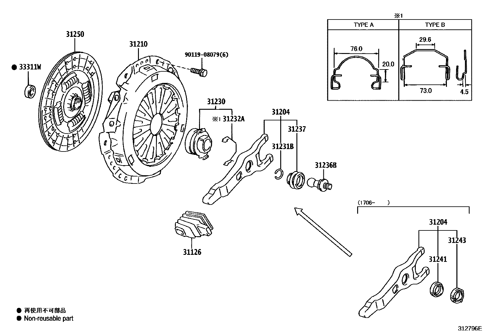 3101 — CLUTCH & RELEASE FORK