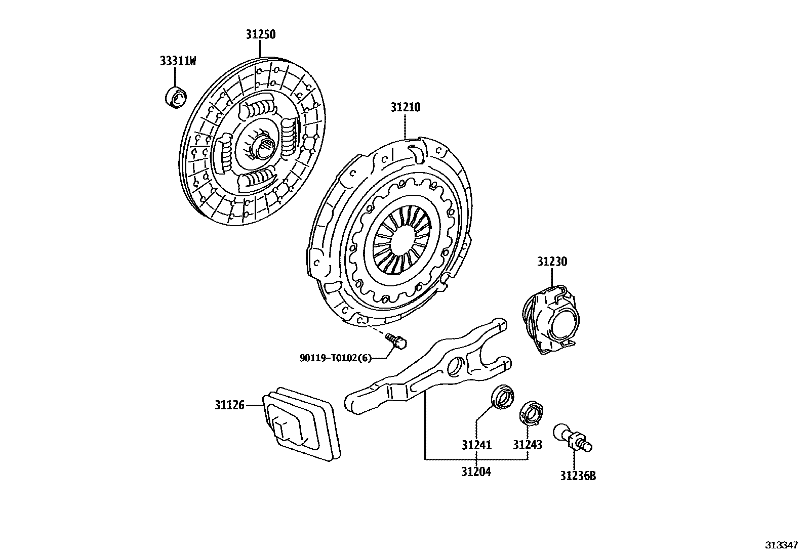 3101 — CLUTCH & RELEASE FORK