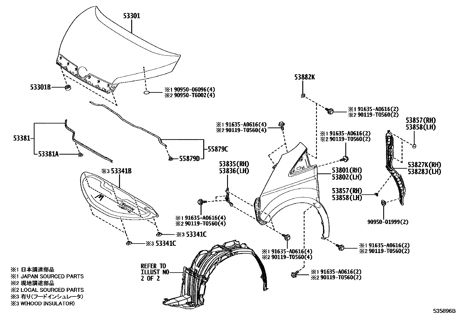 5353 — HOOD & FRONT FENDER