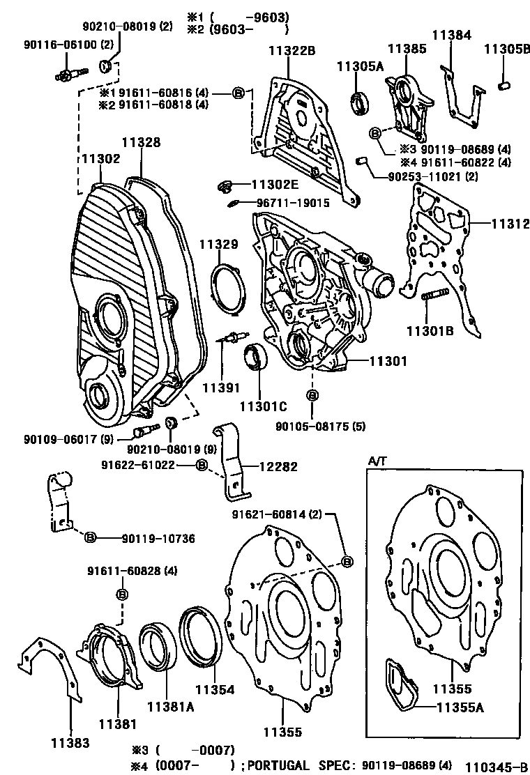 1106 — TIMING GEAR COVER & REAR END PLATE