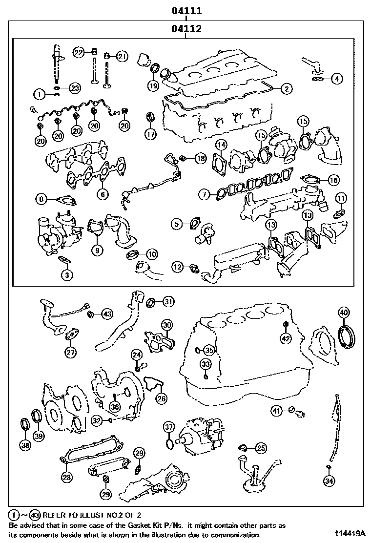 1103 — ENGINE OVERHAUL GASKET KIT