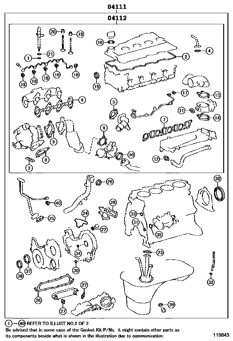 1103 — ENGINE OVERHAUL GASKET KIT