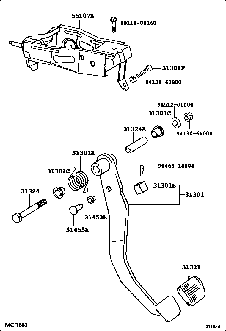 3102 — CLUTCH PEDAL & FLEXIBLE HOSE