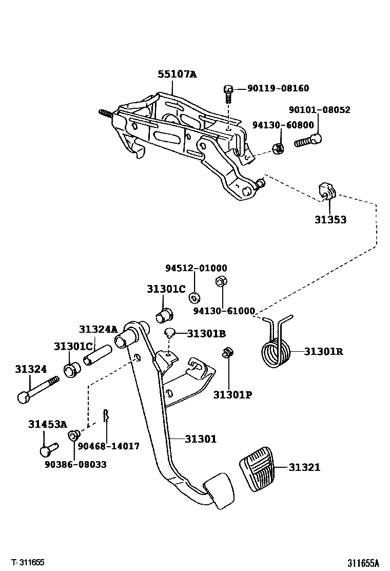 3102 — CLUTCH PEDAL & FLEXIBLE HOSE