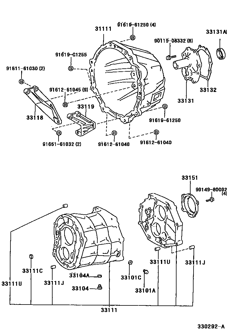 3302 — CLUTCH HOUSING & TRANSMISSION CASE (MTM)