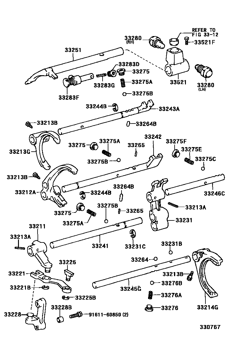 3307 — GEAR SHIFT FORK & LEVER SHAFT (MTM)