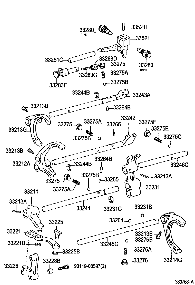 3307 — GEAR SHIFT FORK & LEVER SHAFT (MTM)