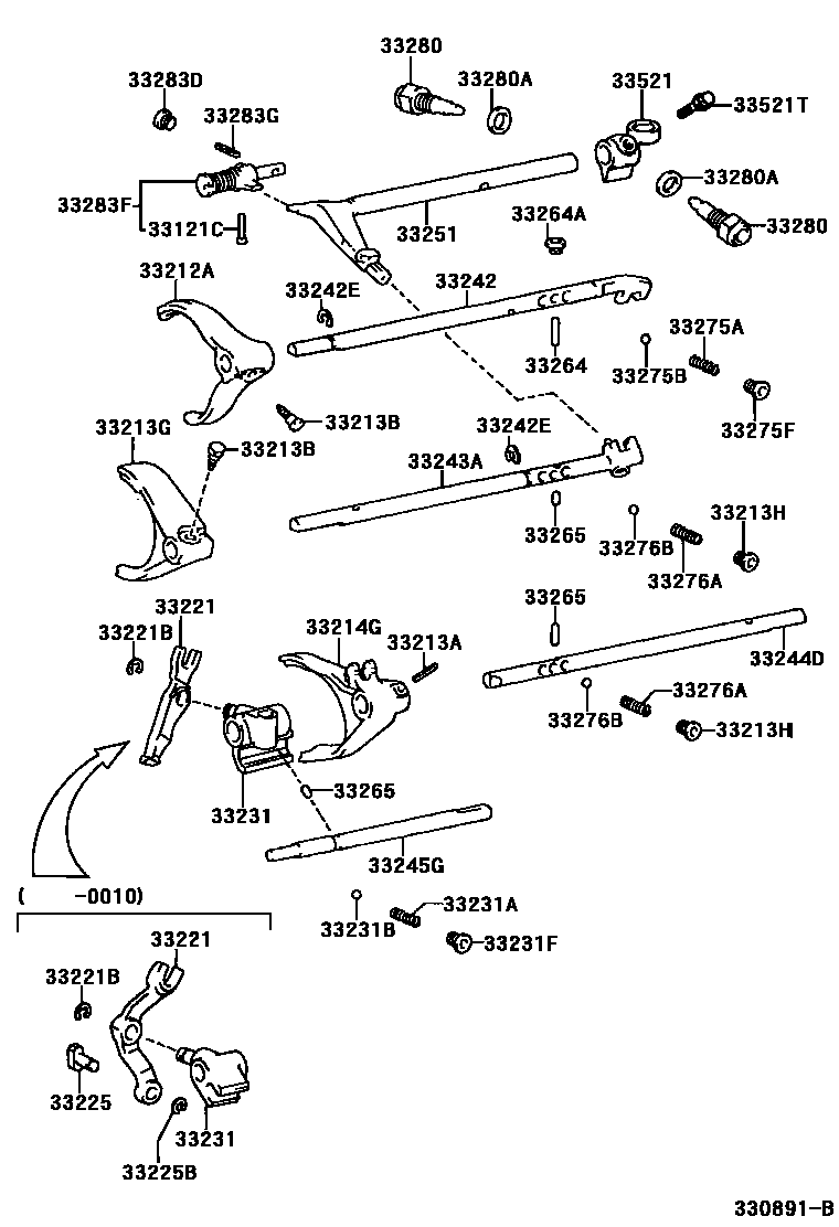 3307 — GEAR SHIFT FORK & LEVER SHAFT (MTM)