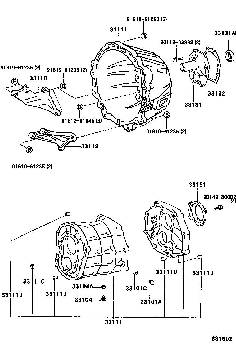 3302 — CLUTCH HOUSING & TRANSMISSION CASE (MTM)