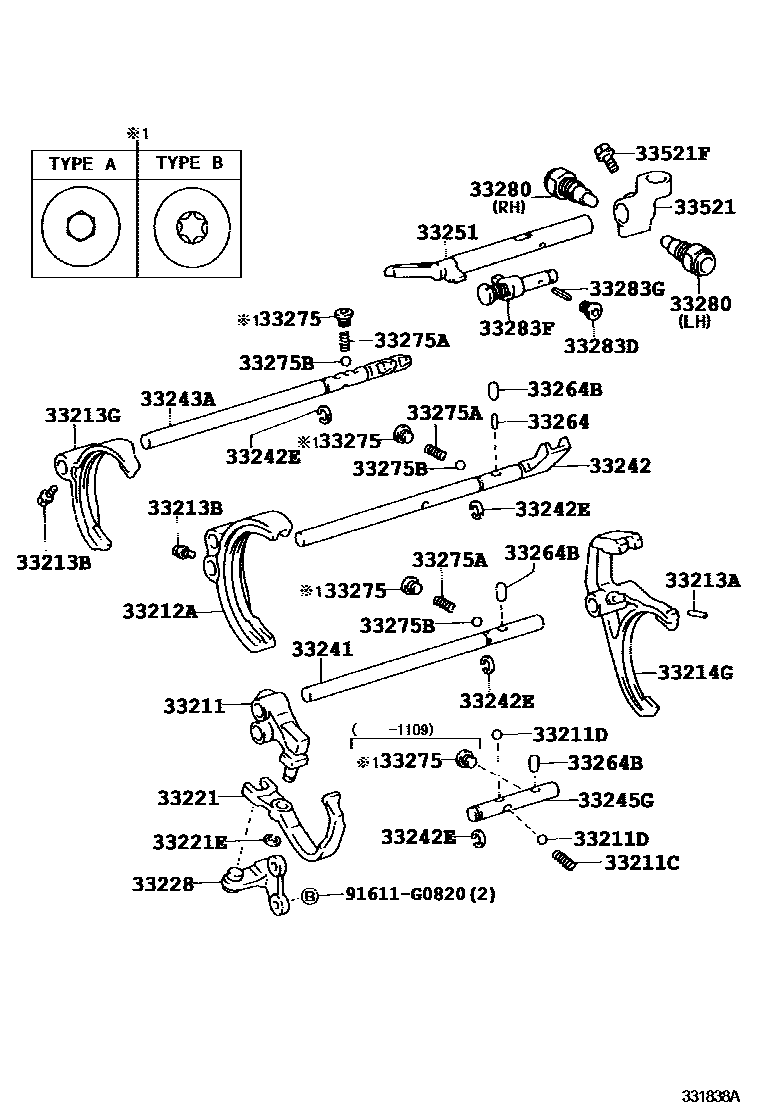 3307 — GEAR SHIFT FORK & LEVER SHAFT (MTM)