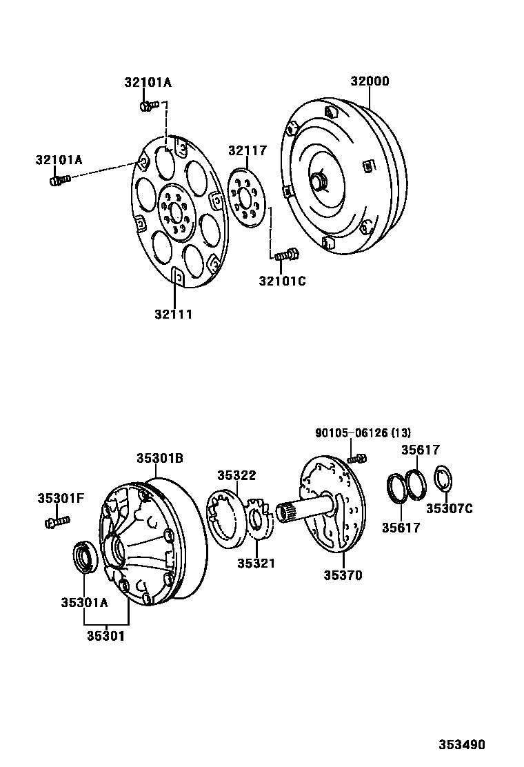 3502 — TORQUE CONVERTER, FRONT OIL PUMP & CHAIN (ATM)