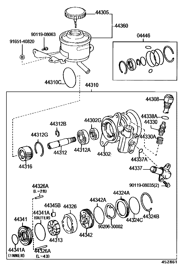 4502 — VANE PUMP & RESERVOIR (POWER STEERING)