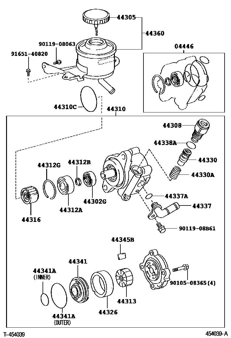 4502 — VANE PUMP & RESERVOIR (POWER STEERING)