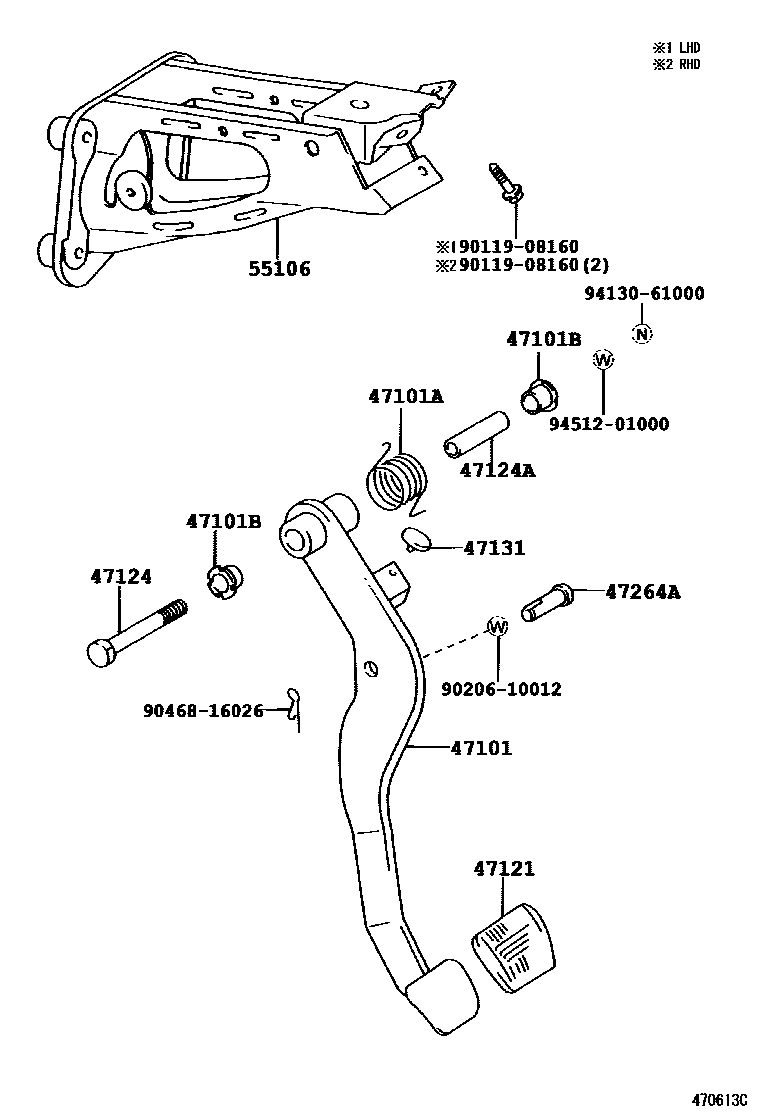 4701 — BRAKE PEDAL & BRACKET