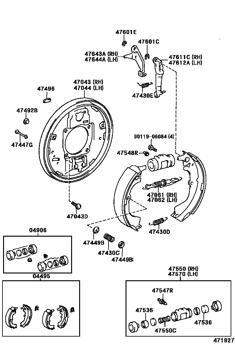 4706 — REAR DRUM BRAKE WHEEL CYLINDER & BACKING PLATE