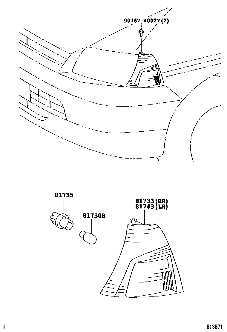 8106 — SIDE TURN SIGNAL LAMP & OUTER MIRROR LAMP