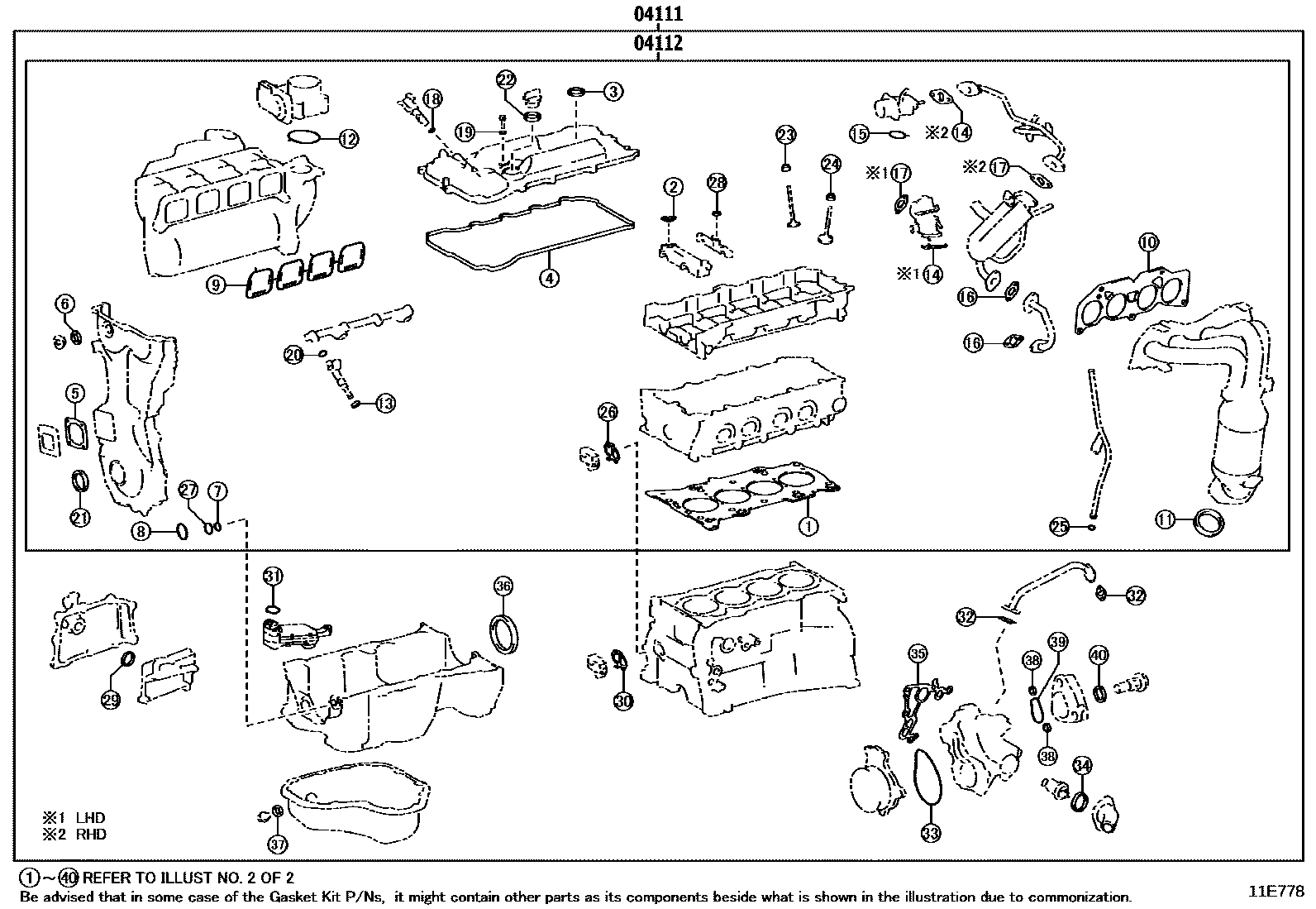 1103 — ENGINE OVERHAUL GASKET KIT