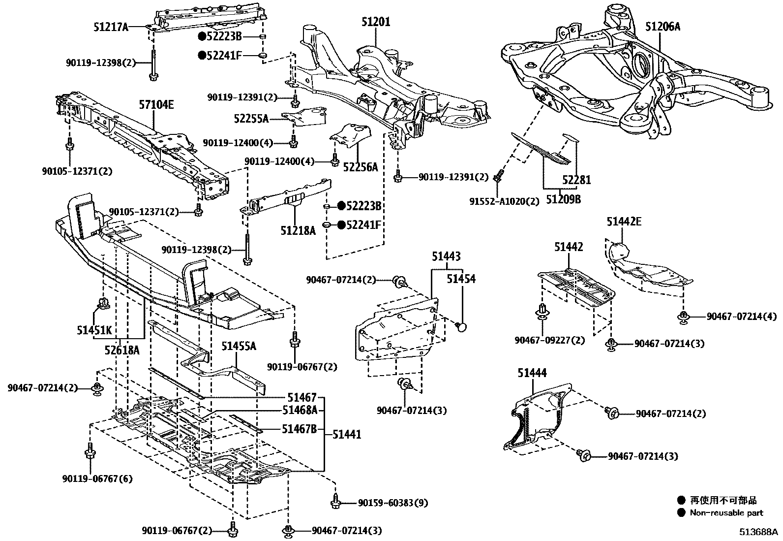 5152 — SUSPENSION CROSSMEMBER & UNDER COVER
