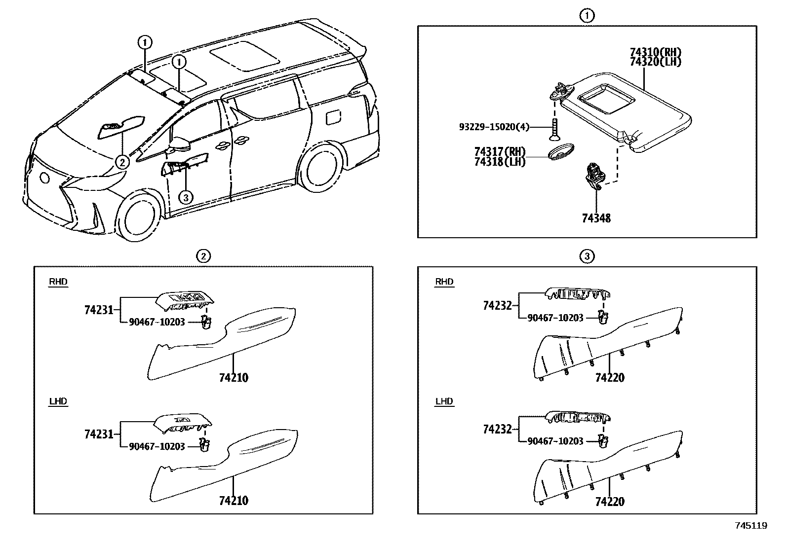 7451 — ARMREST & VISOR