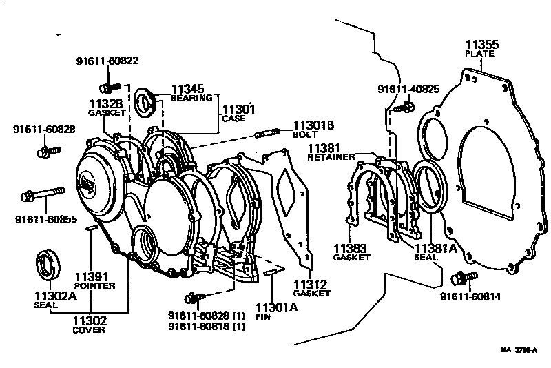 1106 — TIMING GEAR COVER & REAR END PLATE