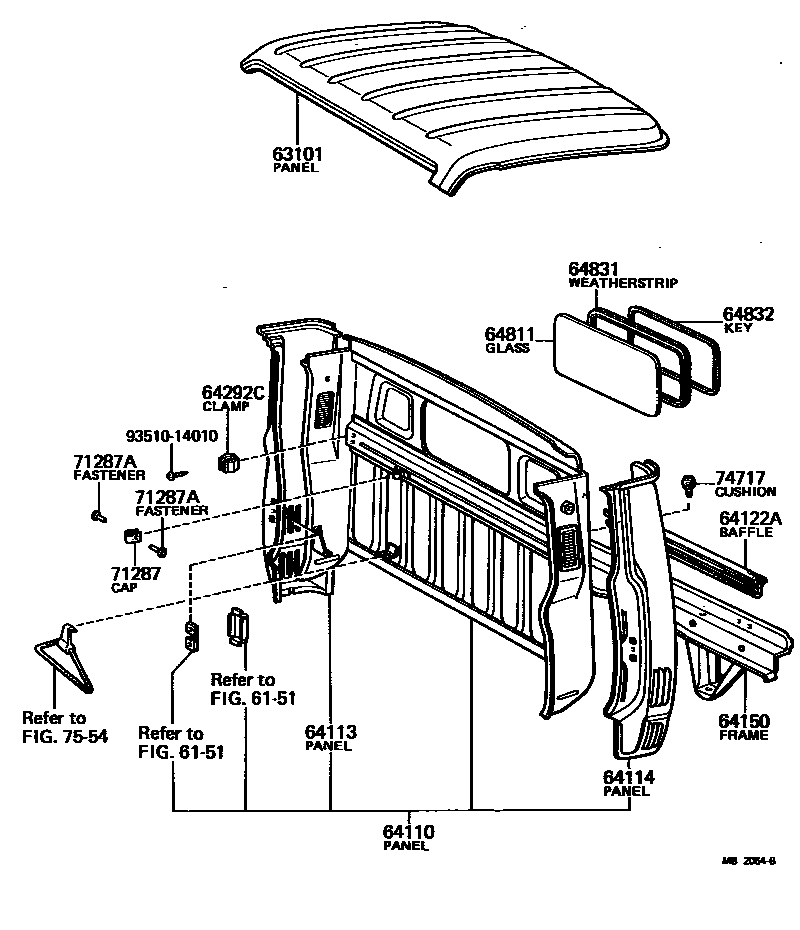6153 — ROOF PANEL & BACK PANEL