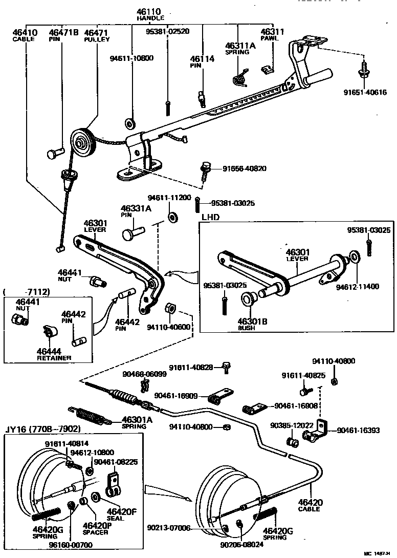 4601 — PARKING BRAKE & CABLE