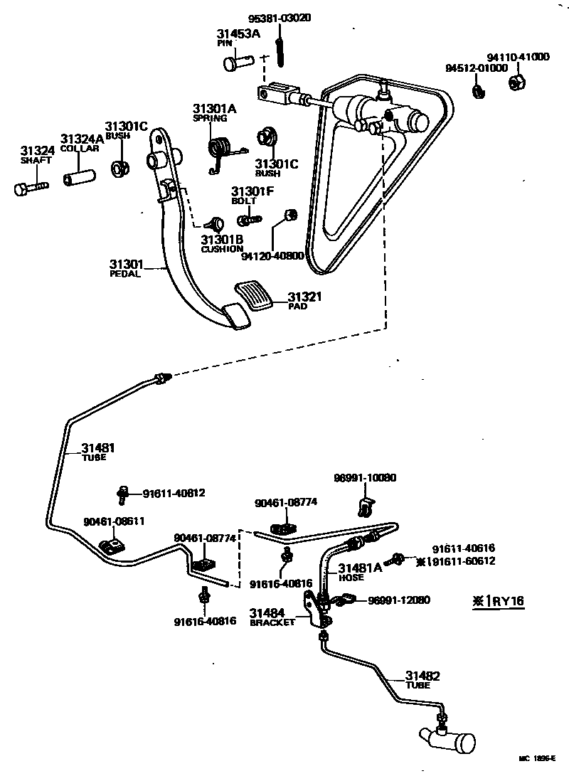 3102 — CLUTCH PEDAL & FLEXIBLE HOSE