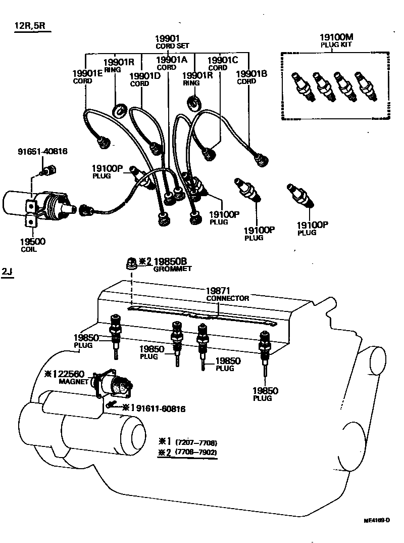 1901 — IGNITION COIL & SPARK PLUG / GLOW PLUG
