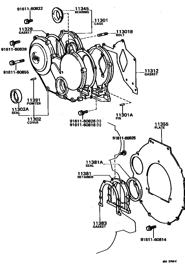 1106 — TIMING GEAR COVER & REAR END PLATE