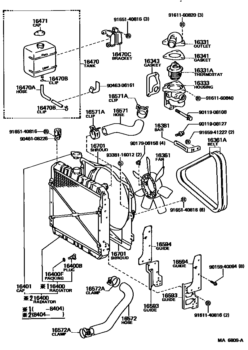1603 — RADIATOR & WATER OUTLET