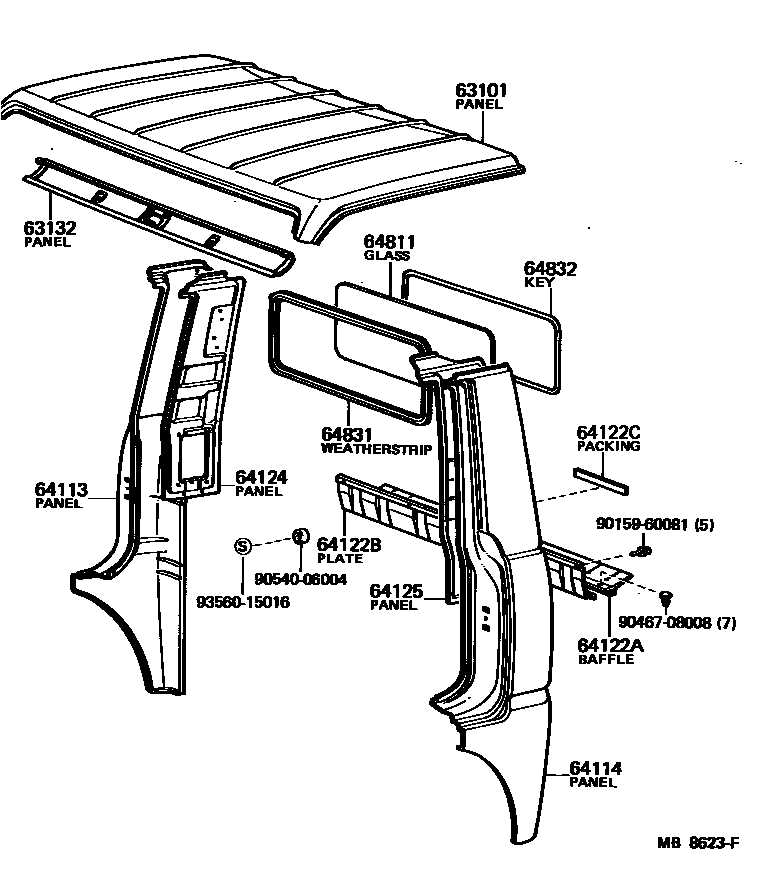 6153 — ROOF PANEL & BACK PANEL