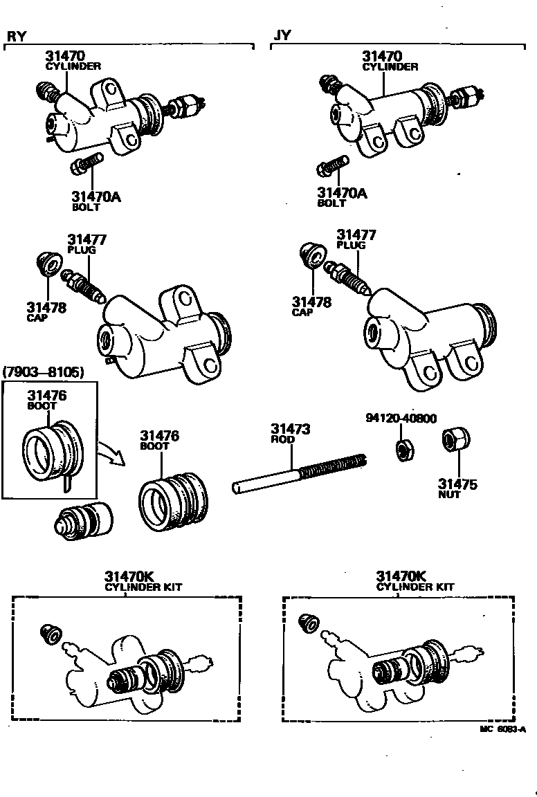 3105 — CLUTCH RELEASE CYLINDER